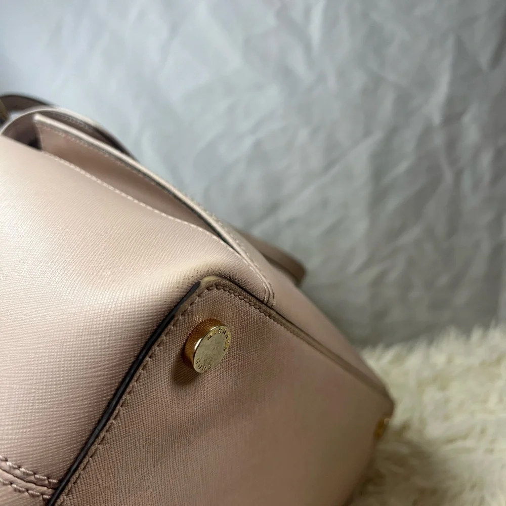 Michael Kors Jet Set Travel Leather Tote Bag Blush Pink Large Gold Charm